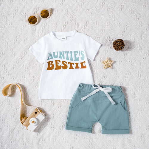 Toddler Boy Summer Shorts Set 2 Piece Short Sleeve Cartoon Letter Prints T Shirt Tops Shorts Kids Set Clothes Set Outfits,Size 18-24 Months